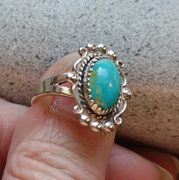 Sterling Turquoise Ring(7.5) - Picture 6 of 6